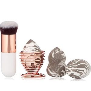 Zoe Ayla Kabuki Brush, 3 Makeup Sponge and Makeup Holder Set